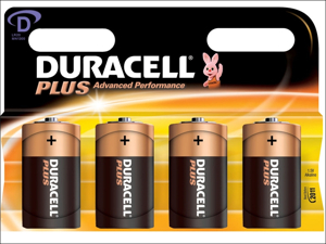 Duracell Standard Batteries Plus Batteries D x 4 MN1300B4