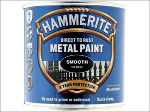 Hammerite Metal Smooth Paint Direct To Metal Smooth Black 250ml