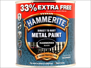 Hammerite Metal Hammered Paint Direct To Metal Hammer Black 750ml + 33%
