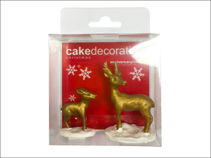 Anniversary House Cake Decoration Luxury Stag & Fawn Cake Topper Gold BX299
