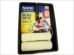 Home DIY (Paint Brushes) Paint Roller & Tray Twin Head Roller Kit 9in