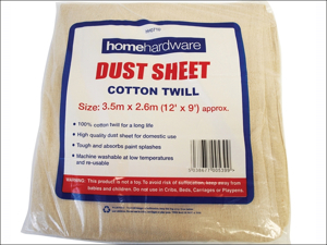 Home DIY (Paint Brushes) Dustsheet Cotton Dust Sheet 12 x 9ft HHSCT129N
