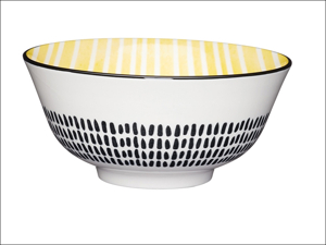 Kitchen Craft Cereal Bowl Breakfast Bowl Yellow Stripe KCBOWL10