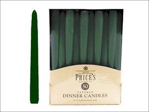 Prices Household Candle Tapered Dinner Candle Unwrapped Evergreen x50 TDC005089