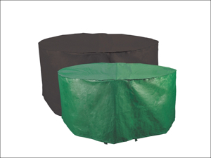 Bosmere Table & Chair Set Cover Reversible Circular Patio Cover 4-6 Seater Green & Black P320