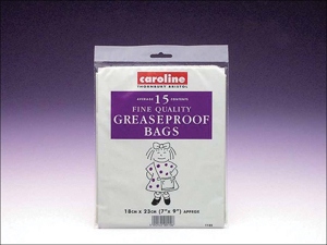 Caroline Greaseproof Paper Greaseproof Bags 18 x 23cm x 15 T1102